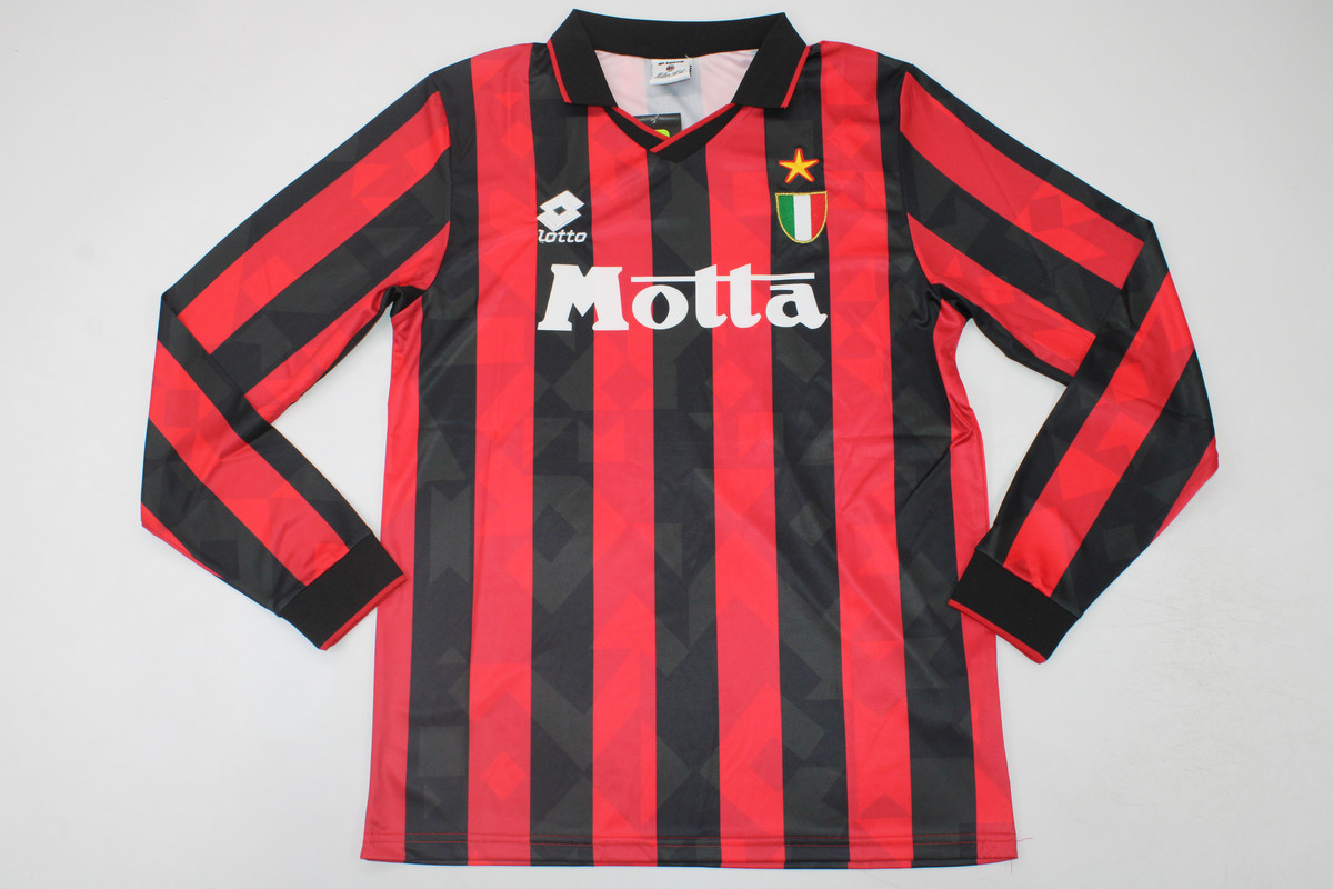 AAA Quality AC Milan 93/94 Home Long Soccer Jersey